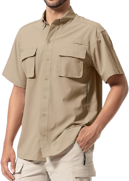 Sun Protection Short Sleeve Quick Dry Fishing Safari Hiking